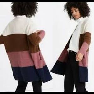 Madewell  Stripe Print Cozy Short Walker Cardigan